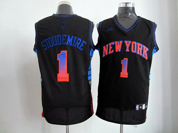  NBA New York Knicks 1 Amar'e Stoudemire Black Color Swingman Jersey